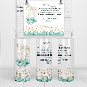 20oz Stainless Steel Tumbler | Mother&#39;s Day Gift | Moms Day | Special Gift for Mom | To My Mom | Floral | Glitter | Teal | Valentine&#39;s Day