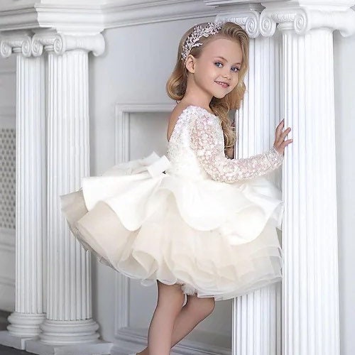 Kids Little Girls Dress Sequin Wedding Party Birthday Ruffle - Etsy