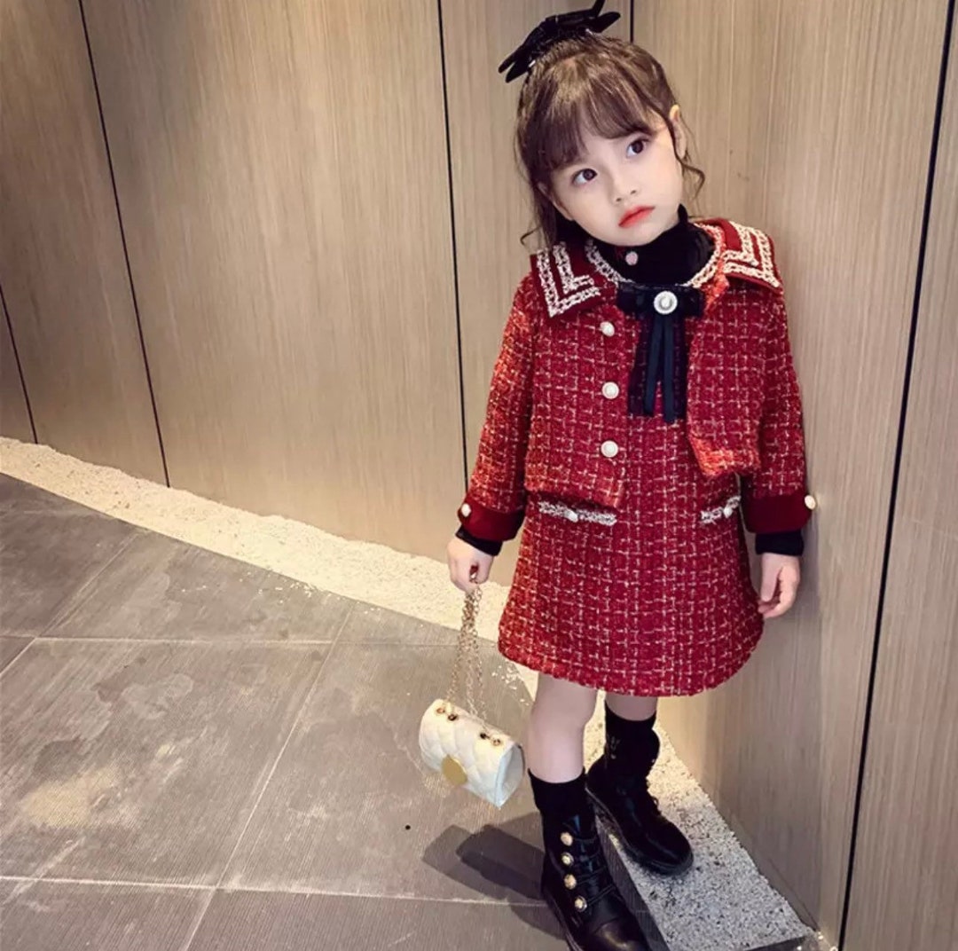 Girls Winter Clothing Set Toddler Girls Long Sleeve Plaid Kids Etsy