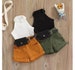 2022 new children’s clothing girls halter tops shorts pockets three-piece suits kids girls summer outfit 