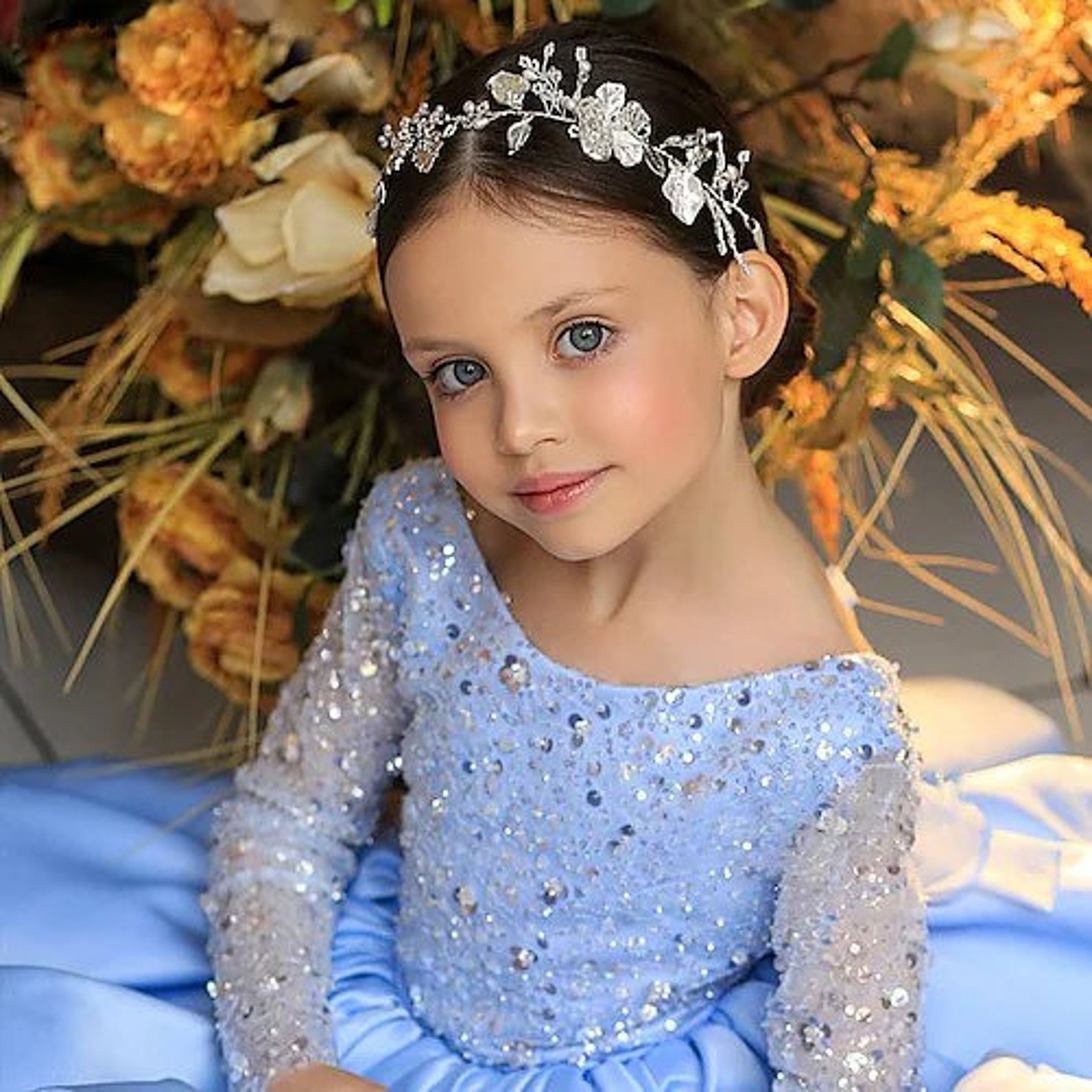 Kids Little Girls Dress Sequin Wedding Party Birthday Ruffle Etsy