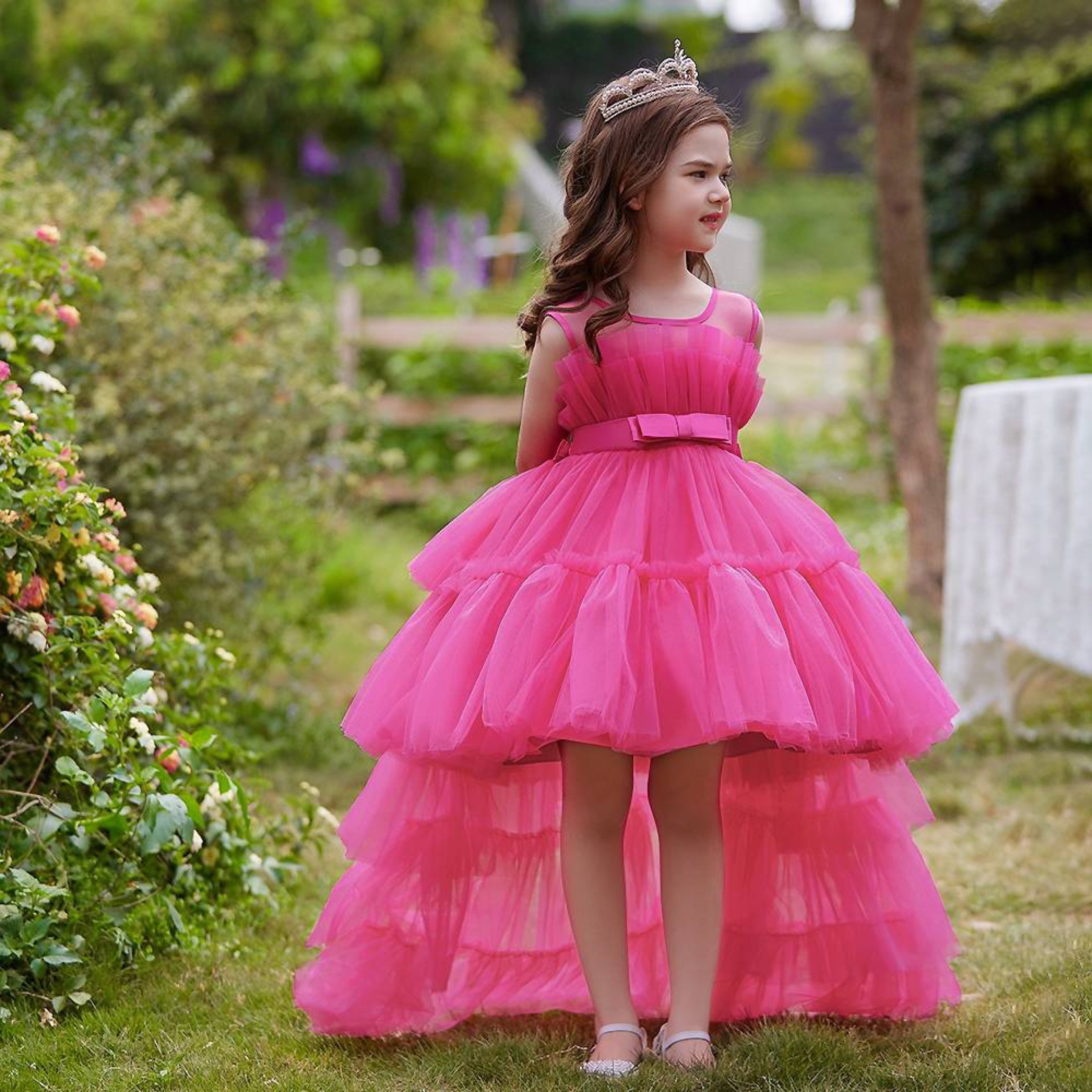 Barbie Dress Flower Girl Lace Dress With Tail Toddler - Etsy