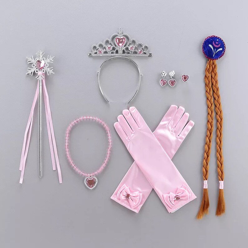 Princess Elsa Dress up 7 Pieces Accessories Set for Girls Etsy