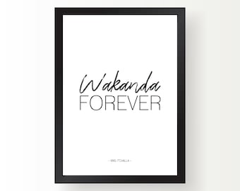 Citazione del film Black Panther (stampa digitale) - Wakanda Forever - Re T'Challa
