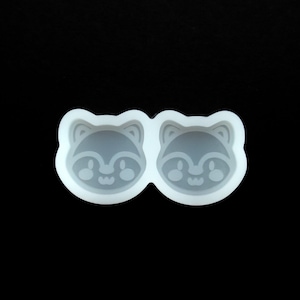 Tiny Raccoon Cabochon Mold, Miniature Earring Stud Cabochon Silicone Mold, UV Resin Casting Mold, Polymer Clay Epoxy Nail Art Dollhouse Dice