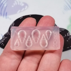 Tiny Sweets Ice Cream Cones Miniature Silicone Mold, Resin Casting Mold For UV Resin, Embellishment Epoxy Nail Art Crafts, Decoden Crafting