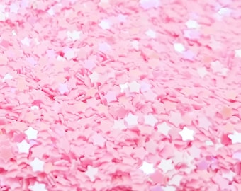 3mm Baby Pink Iridescent Shift Star Glitter, Resin Supplies Kawaii Decoden Glitter, Resin Embellishment, Slime Supplies, Nail Art Decoden