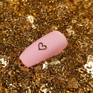 5mm Gold Toned Metal Heart Cabochons, Cute Nail Art Cabs, Charm Resin, Embellishment