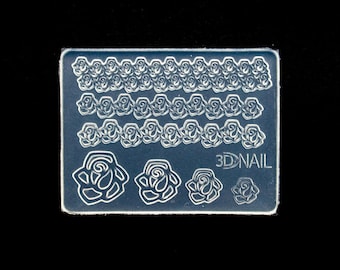 Miniature Nail Art Rose Flower Mold, Floral Silicone Mold, Resin Casting Mold For UV Resin, Embellishment Epoxy Nail Art Crafts, Flower Mold