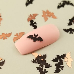 8mm Black Toned Metallic Spooky Kawaii Halloween Bat Cabochons, Cute Nail Art Cabs, Charm Resin, Anti-Valentine Resin Embellishment