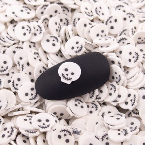 6mm Cartoon Skull Polymer Clay Fake Sprinkles Mix, Skeleton Plastic Fimo Slices, Halloween Sprinkles Resin Filler, Nail Art, Fake Bake Craft