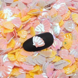 6mm Pastel Mixed Mermaid Seashell Iridescent Glitter, Resin Supplies Kawaii Glitter, Embellishments, Slime Supplies, Nail Art, Ocean Shell