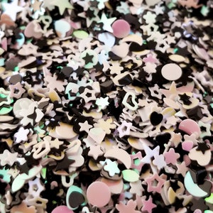 Monochrome Daydream Mixed Shape Iridescent Glitter, 3-6mm Resin Supplies Kawaii Glitter, Resin Embellishment, Slime Supplies Nail Art Deco