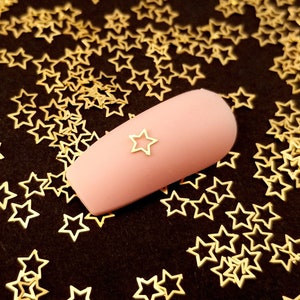 4mm Gold Toned Metal Open Star Cabochons, Cute Nail Art Cabs, Charm Resin, Embellishment, Resin Charms, Resin Add-on, Kawaii Decoden Star