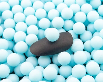 50 Grams Matte Baby Blue Fake Acrylic No Hole Caviar Pearl Bead Sprinkles, 6mm, Gingerbread House, Fake Nonpareils, Nail Art Cabs, Dragee