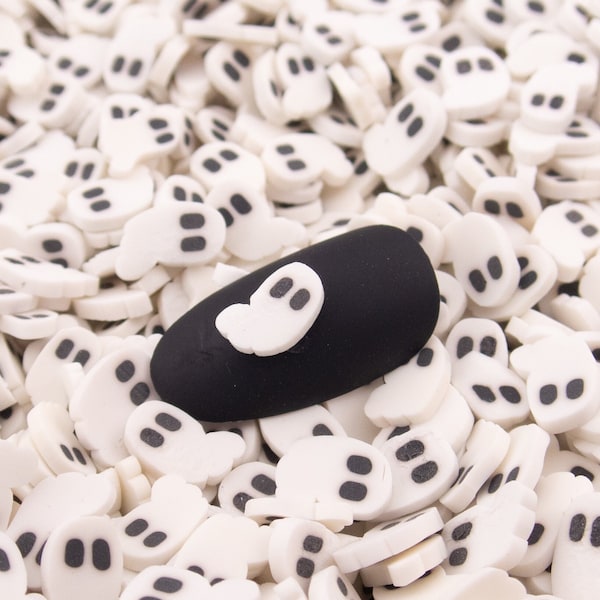 7mm Ghost Polymer Clay Fake Sprinkles Mix, Ghoul Plastic Fimo Slices, Halloween Sprinkle Resin Filler, Nail Art, Fake Bake Ghost Sprinkle