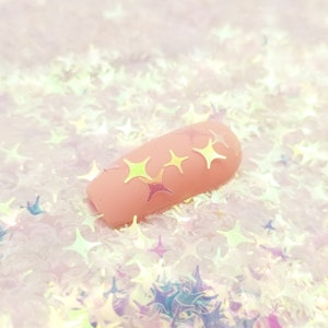 Dreamy Clear Iridescent Star Glitter, 2-5mm Resin Supplies Kawaii Decoden Glitter, Epoxy UV Resin Embellishment, Nail Art Glitter