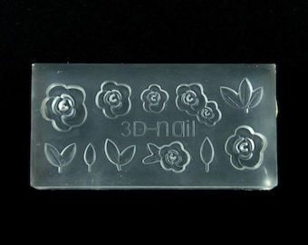Miniature Nail Art Flower and Leave Floral Silicone Mold, Resin Casting Mold UV Resin, Embellishment Epoxy Nail Art Crafts, Deco Crafting