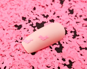 Matte Neon Pink Bat Glitter, Halloween Glitter, 5mm Resin Supplies Kawaii Glitter, Resin Embellishment, Slime Supplies, Nail Art Decoden