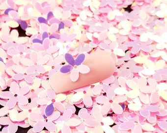 Pink Flower Blossom Iridescent Flower Sequins Glitter, 10mm Resin Supplies Glitter, Resin Mold Embellishment, Slime, Nail Art Glitter