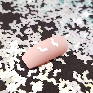 Silver Mirrored Bat Glitter, Halloween Glitter, 5mm Resin Supplies Kawaii Glitter, Resin Embellishment, Slime Supplies, Nail Art Decoden