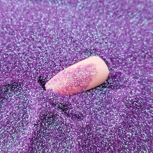 Micro Fine Iridescent Purple Hexagon Translucent Glitter, Crafting Powder Glitter Powder, Epoxy UV Resin Embellishment Supply, Nail Art