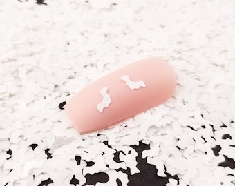 White Bat Glitter, Halloween Glitter, 5mm Resin Supplies Kawaii Glitter, Resin Embellishment, Slime Supplies, Nail Art Decoden