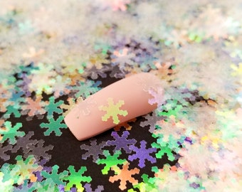 Clear Opal Iridescent Snowflake Glitter, Christmas Glitter, 6mm Resin Supplies Winter Glitter Resin Embellishment, Slime Supplies, Nail Art