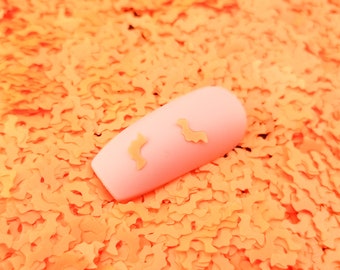 Matte Neon Orange Bat Glitter, Halloween Glitter, 5mm Resin Supplies Kawaii Glitter, Resin Embellishment, Slime Supplies, Nail Art Decoden