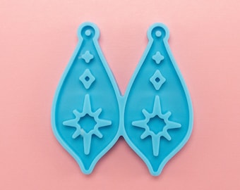55mm Compass Starburst Star Charm Set Silicone Mold, Resin Casting Mold For Resin Epoxy Keychain Jewelry Mold, Earring Star Mold