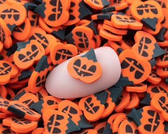 8mm Jack o'lantern Pumpkin Polymer Clay Fake Sprinkles Mix, Plastic Fimo Slices, Halloween Sprinkles Resin Filler, Nail Art, Fake Bake Craft