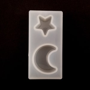 Star and Moon Cabochon Set Silicone Mold, Resin Casting Mold For UV Resin, Embellishment Epoxy Nail Art Crafts, Decoden Moon Mold, Star