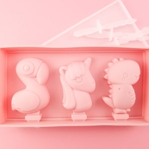 Kitchen Creative Silicone Popsicle Mold Cute Cartoon Animal Shape Ice lolly  Moulds DIY Popsicle Molds Ice