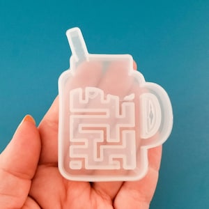 70mm Kawaii Mason Jar Maze Shaker Silicone Mold, Resin Casting Mold UV Resin, Epoxy Embellishment Jewelry Making, Quicksand Mold, DIY Deco