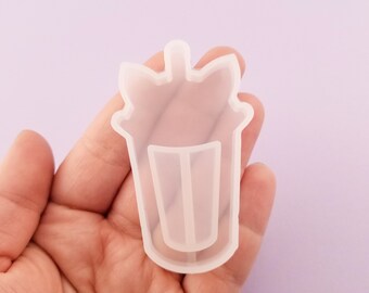 64mm Cat Bubble Tea Drink Shaker Silicone Mold, Resin Casting Mold UV Resin, Epoxy Embellishment Jewelry Making, Quicksand Mold, DIY Decoden