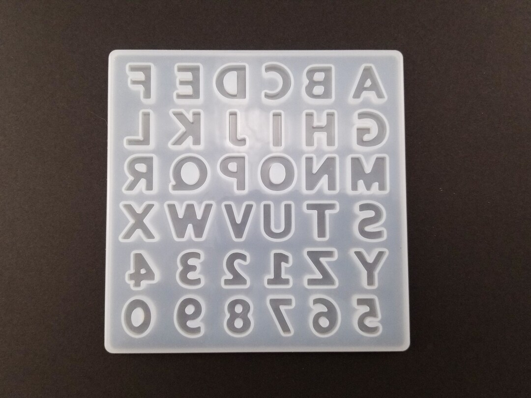 Alphabet Letters and Numbers Mixed Cabochon Silicone Mold, Resin Casting Mold for UV Resin ...
