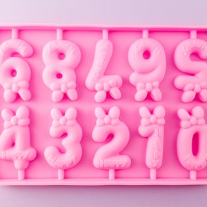 Assorted Number Lollipop Silicone Mold, Casting Mold For UV Resin, Epoxy Embellishment Jewelry Kawaii, Cabochons Mold Isomalt Suckers