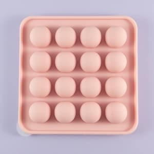 16 Cavity 15mm Domed Cabochon Silicone Mold with lid, Resin Casting Mold, Embellishment Epoxy Crafts Tumbler, Food-grade mold, Half Circle