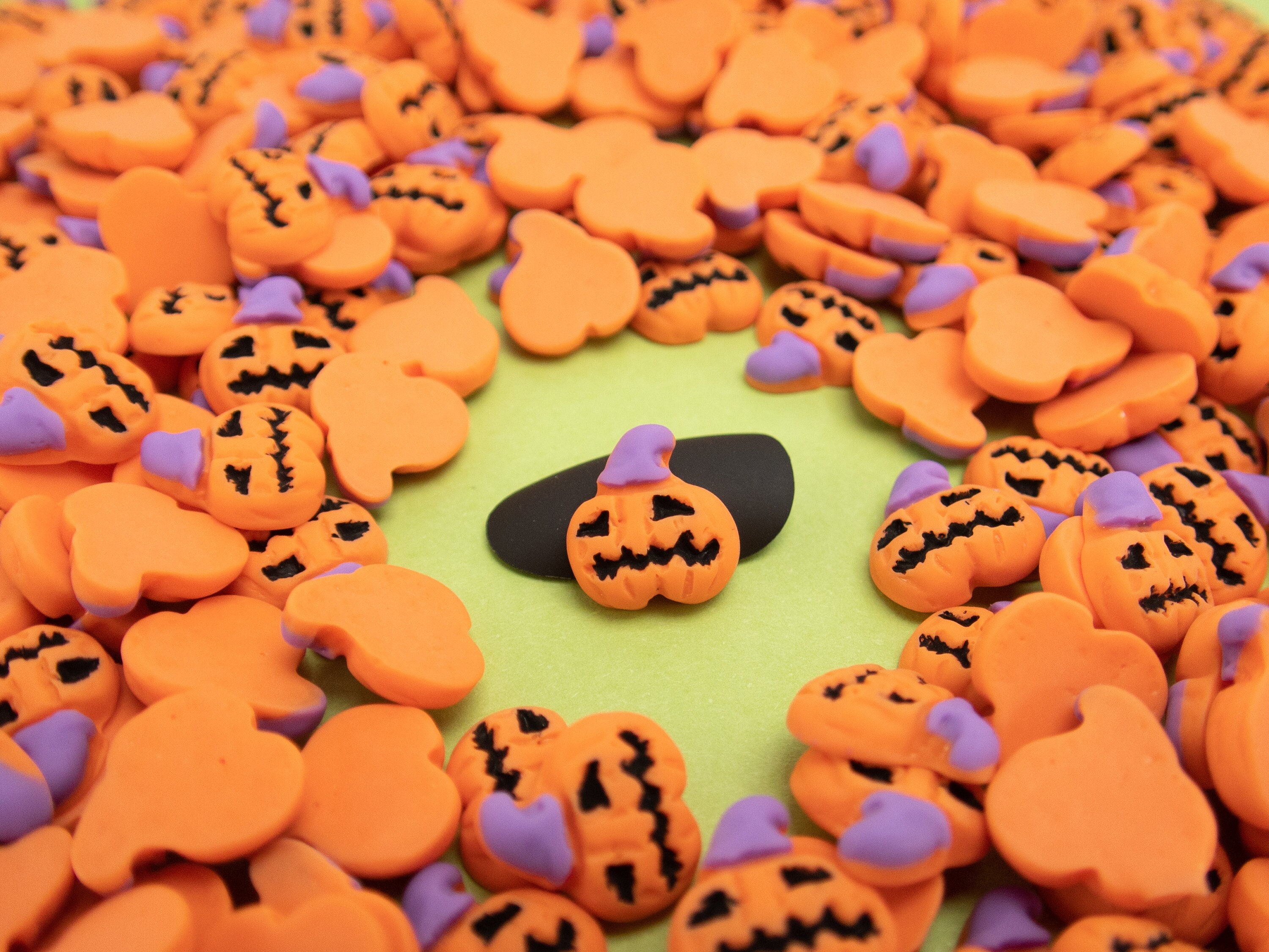 10 Miniature Jack O Lantern Pumpkin Cabochons, Vegetable Cabs, Shaker ...