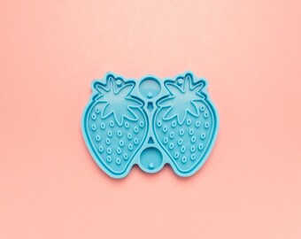 Strawberry Charm Set Silicone Mold, Resin Casting Mold For Resin Epoxy Keychain Jewelry Mold, Summer Themed Charm Molds, Berry Fruit Mold