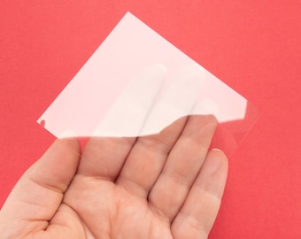 Five 0.3mm Thick Plastic Film for Sealing Shaker Molds, Plastic Sheet 3.15x2.67 inches, PVC Clear Shaker Film, Resin Crafting Supplies, Tool