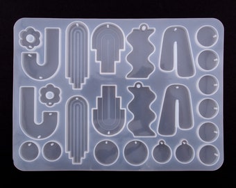 Charm and Earring Charms Pendant Silicone Mold, Resin Casting Mold For UV Resin, Epoxy Keychain Jewelry Making, Polymer Clay Charm Mold