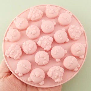 Farmyard Pig, Chicken, Bunny Mixed Cabochon Miniature Silicone Mold, Resin Casting Mold For UV Resin, Embellishment, Food Grade Fondant Mold