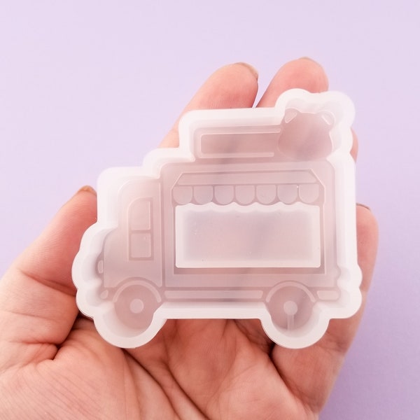 65mm Ice Cream Truck Shaker Silicone Mold, Casting Mold For UV Resin, Epoxy Embellishment Jewelry Making Quicksand Mold DIY Decoden Crafting