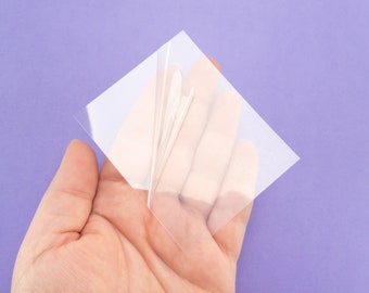 Five 0.2mm Thick Plastic Film for Sealing Shaker Molds, Plastic Sheet 3.15x2.5 inches, PVC Clear Shaker Film, Resin Crafting Supplies, Tools