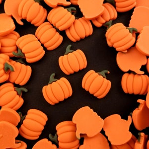 10 Resin Halloween Autumn Pumpkin Cabochons, Fake Halloween Pumpkin Resin Cabochons, Fake Food Cabs, Spooky Halloween Cabochons