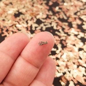 6mm Gold Toned Metal Kawaii Bitch Word Cabochons, Cute Nail Art Cabs, Resin Charms, Bitch Resin Shaker Embellishments afbeelding 3