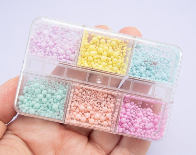 1 Pastel Macaron Rainbow Assorted Resin Nonpareil Kit Box, Mixed Color ...