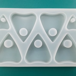 Large Oujia Planchette Cabochon Blank Set Group Silicone Mold, Resin Casting Mold For UV Resin, Epoxy Decor Spooky Halloween Mold