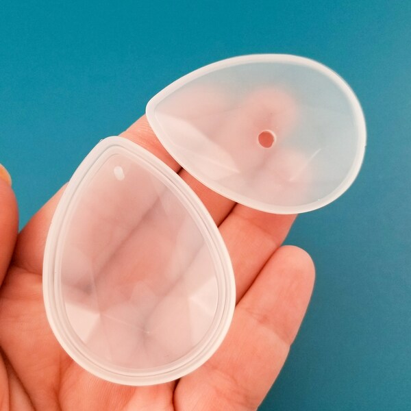 48x33mm Teardrop Pendant Silicone 2 Piece Charm Mold, Resin Casting For UV Resin, Epoxy Keychain Jewelry Making, Decoden Crafting, Tear Tag